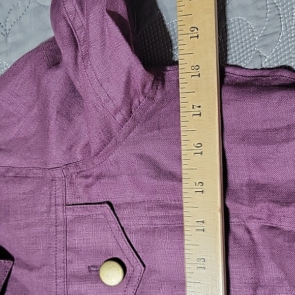Bagatelle Size‎ 10 Linen Button Down  Lightweight Jacket Plum Color - Picture 5 of 9